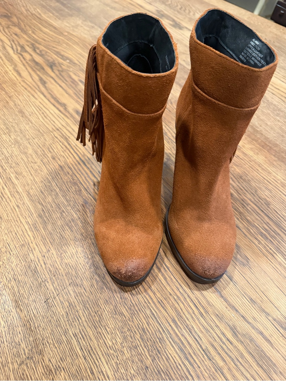 Kenneth Cole Suede Ankle Booties in Cognac